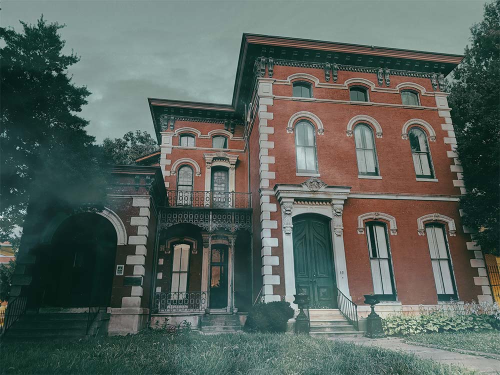 Haunted historic Brennan House in downtown Louisville Kentucky on the Ghost Trolley tour with Old Fashioned Express