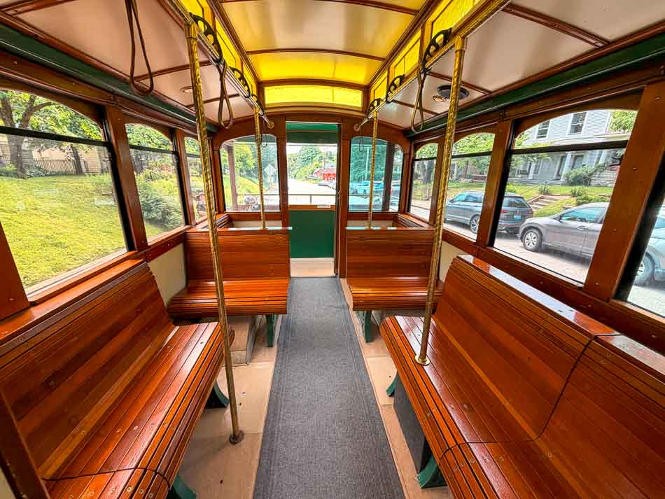 Interior of the historic Toonerville trolley Louisville Kentucky